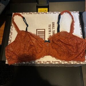 Cute orange lacy bra